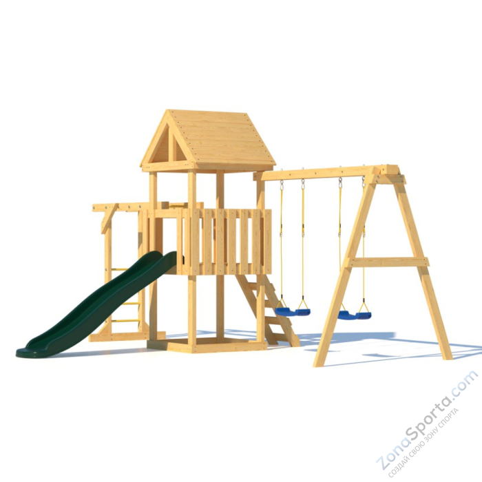 Детская площадка CustWood Junior J3 с деревянной крышей 