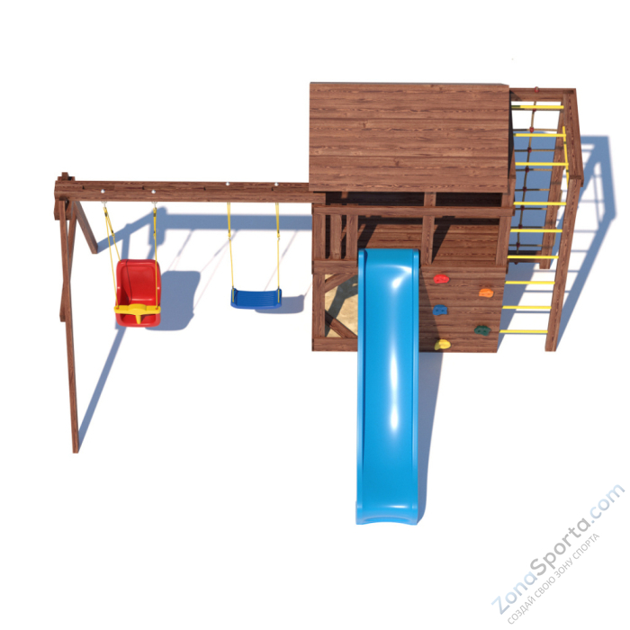 Детская площадка CustWood Scout SC4+ с большой деревянной крышей