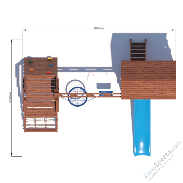 Детская площадка CustWood Scout SC8+ с большой деревянной крышей