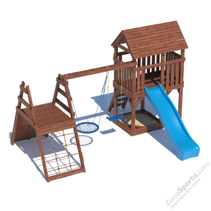 Детская площадка CustWood Scout SC8+ с большой деревянной крышей