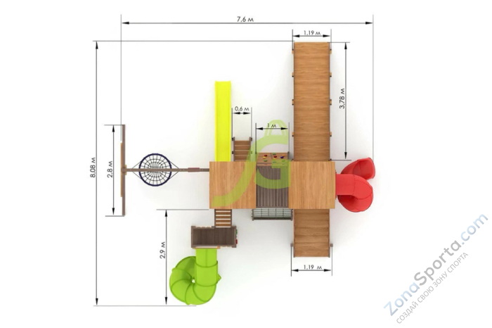 Детская площадка IgraGrad Комбо SF с двумя трубами Детская площадка IgraGrad Комбо SF с двумя трубами
