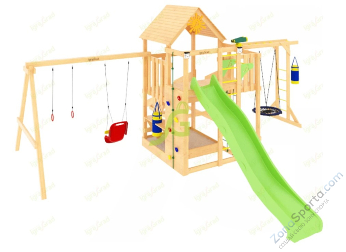 Детская площадка IgraGrad Крафт Pro 2 с зимней горкой Детская площадка IgraGrad Крафт Pro 2 с зимней горкой