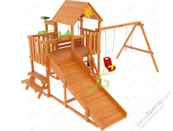 Детская площадка IgraGrad Крафт Pro 3 с зимней горкой Детская площадка IgraGrad Крафт Pro 3 с зимней горкой