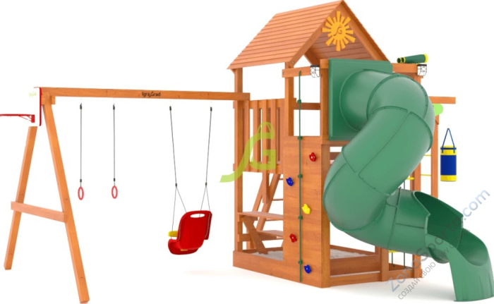 Детская площадка IgraGrad Крафт Pro 4 с трубой