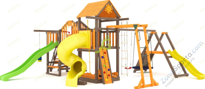 Детская площадка IgraGrad Панда Фани Мостик 2 с трубой Детская площадка IgraGrad Панда Фани Мостик 2 с трубой