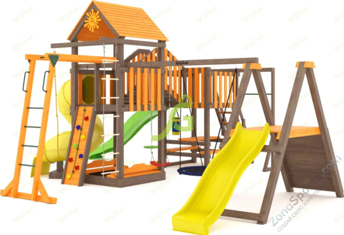 Детская площадка IgraGrad Панда Фани Мостик 2 с трубой Детская площадка IgraGrad Панда Фани Мостик 2 с трубой