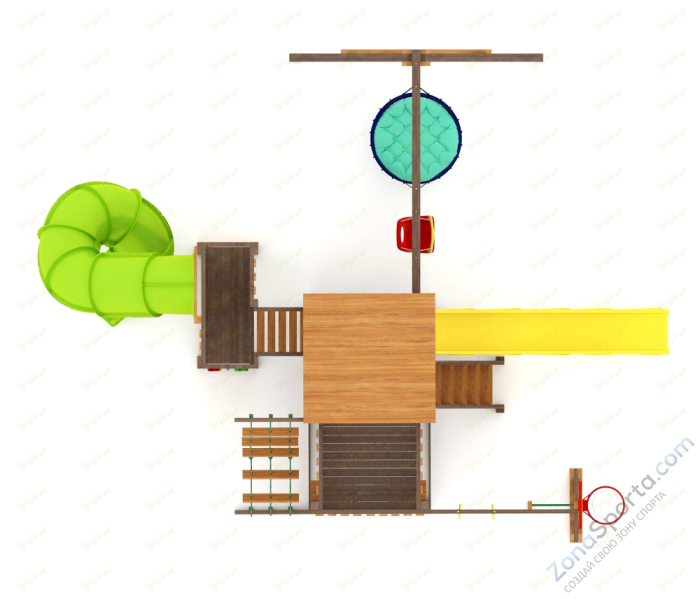 Детская площадка IgraGrad Панда Фани с балконом мод.1 и трубой 2.1м Детская площадка IgraGrad Панда Фани с балконом мод.1 и трубой 2.1м