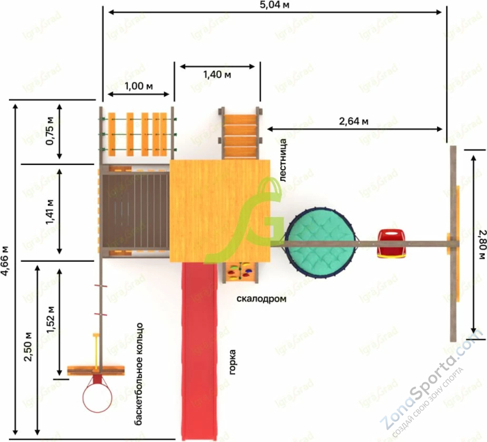 Детская площадка IgraGrad Панда Фани с балконом мод.1 Детская площадка IgraGrad Панда Фани с балконом мод.1