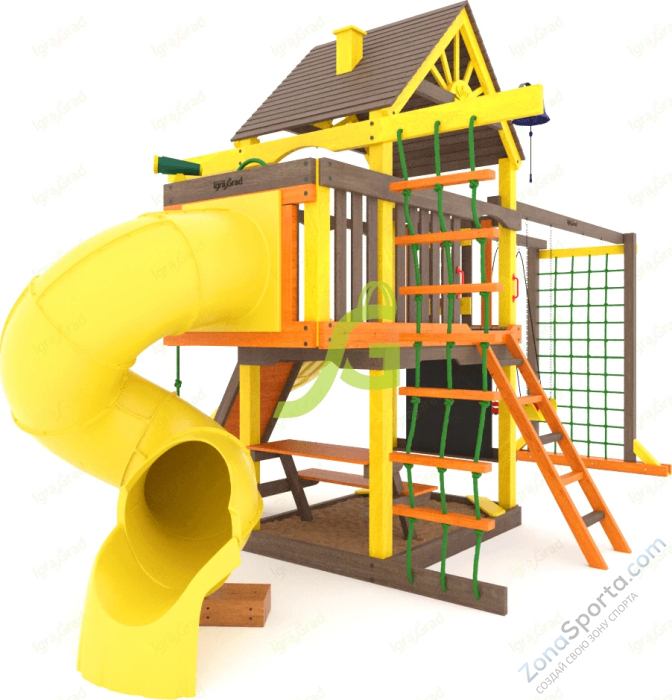 Детская площадка IgraGrad Шато с трубой (Дерево) мод.2