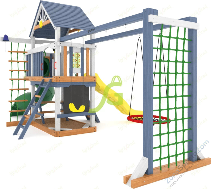 Детская площадка IgraGrad Шато с трубой (Дерево) мод.1