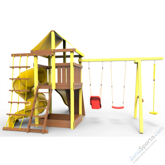 Детская площадка Пикник Элит с винтовой трубой (желтый)