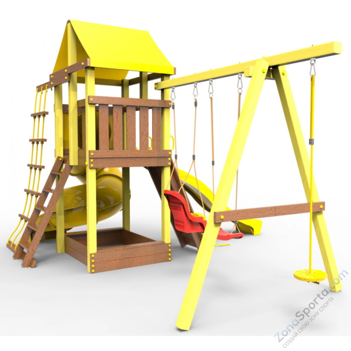 Детская площадка Пикник Элит с винтовой трубой (желтый)