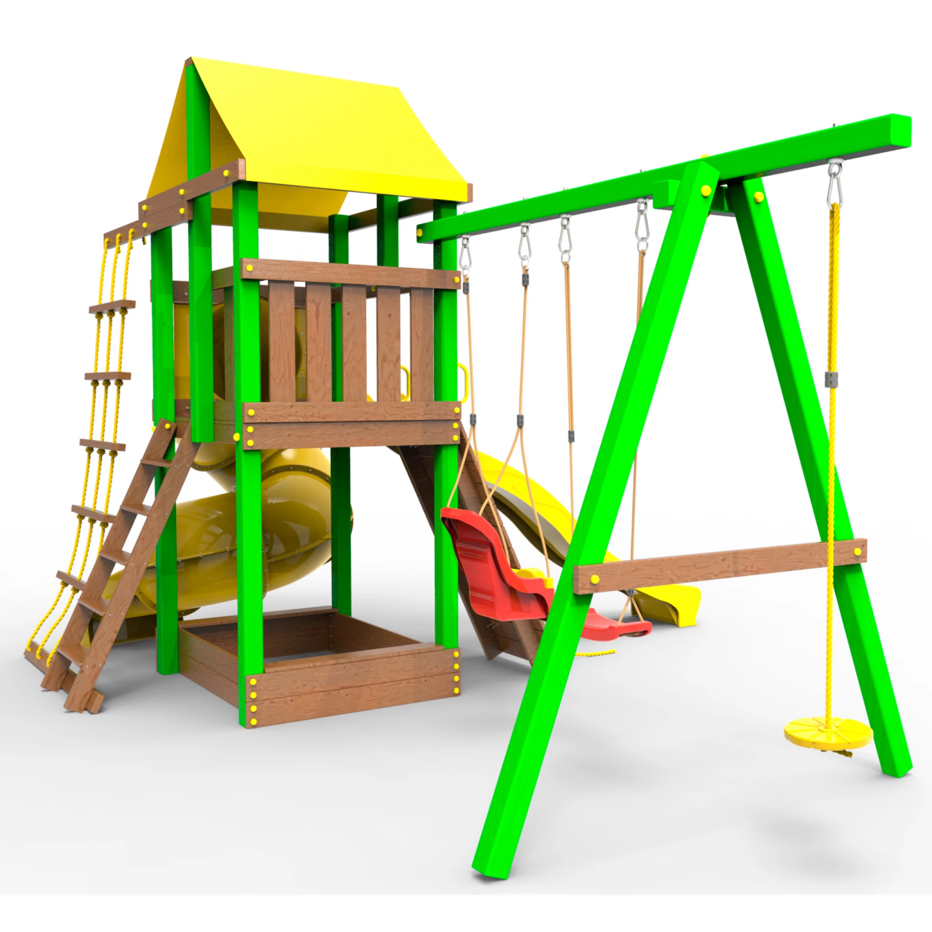 Детская площадка Пикник Элит с винтовой трубой (зеленый)