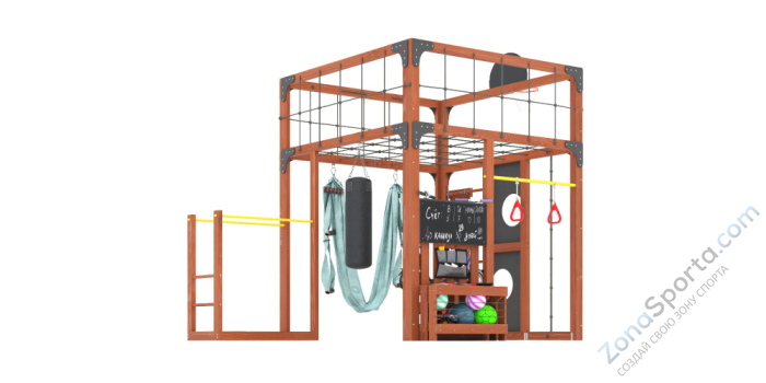 Детская площадка Савушка Куб-1 (Махагон) с гамаком для йоги Детская площадка Савушка Куб-1 (Махагон) с гамаком для йоги