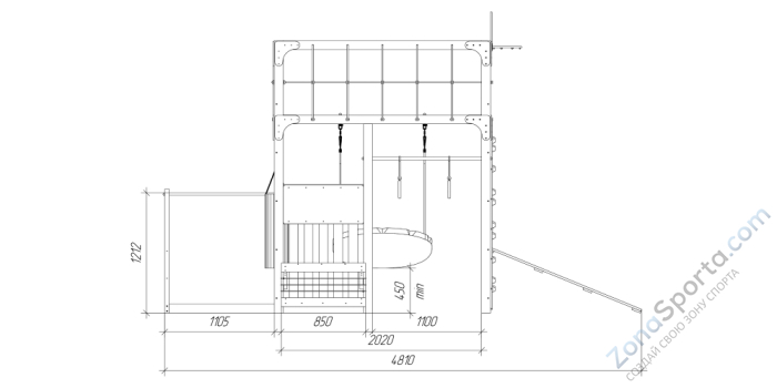 Детская площадка Савушка Куб-1 (Махагон) с гамаком для йоги Детская площадка Савушка Куб-1 (Махагон) с гамаком для йоги