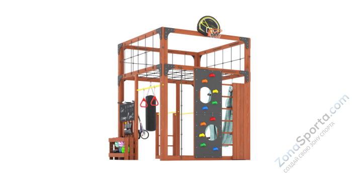 Детская площадка Савушка Куб-1 (Махагон) с гамаком для йоги Детская площадка Савушка Куб-1 (Махагон) с гамаком для йоги