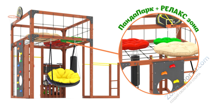 Детская площадка Савушка Куб-1 (Махагон) с подушками Детская площадка Савушка Куб-1 (Махагон) с подушками