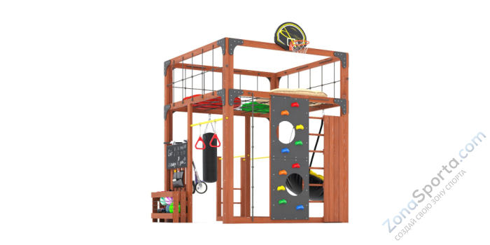 Детская площадка Савушка Куб-1 (Махагон) с подушками Детская площадка Савушка Куб-1 (Махагон) с подушками
