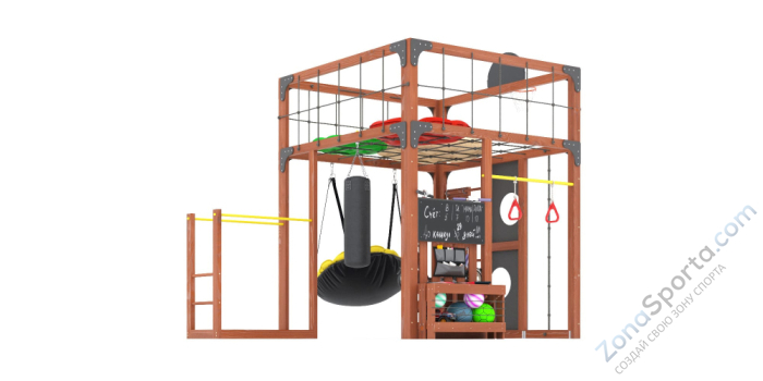 Детская площадка Савушка Куб-1 (Махагон) с подушками Детская площадка Савушка Куб-1 (Махагон) с подушками