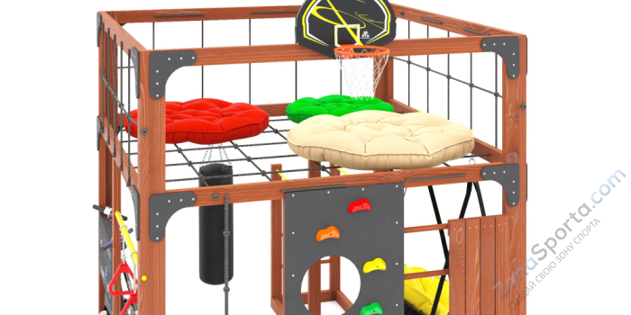 Детская площадка Савушка Куб-1 (Махагон) с подушками Детская площадка Савушка Куб-1 (Махагон) с подушками
