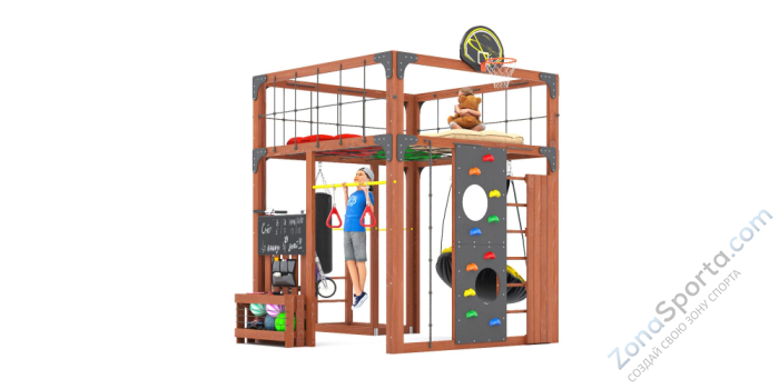 Детская площадка Савушка Куб-1 (Махагон) с подушками Детская площадка Савушка Куб-1 (Махагон) с подушками