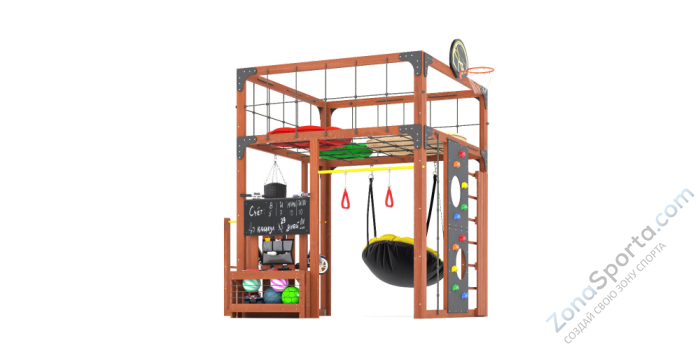Детская площадка Савушка Куб-1 (Махагон) с подушками Детская площадка Савушка Куб-1 (Махагон) с подушками