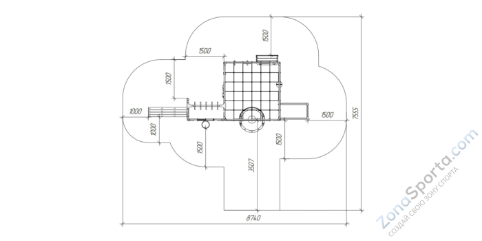 Детская площадка Савушка Куб-2 (Махагон) с гамаком для йоги Детская площадка Савушка Куб-2 (Махагон) с гамаком для йоги