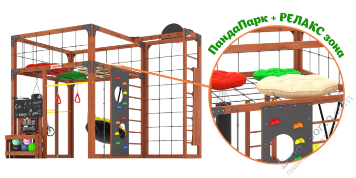 Детская площадка Савушка Куб-2 (Махагон) с подушками