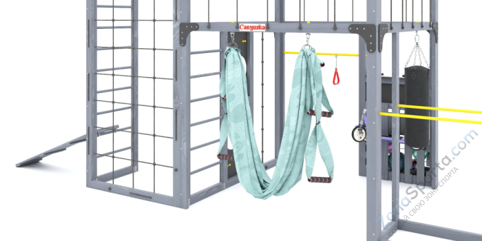 Детская площадка Савушка Куб-2 (Серый) с гамаком для йоги Детская площадка Савушка Куб-2 (Серый) с гамаком для йоги