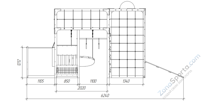 Детская площадка Савушка Куб-2 (Серый) с гамаком для йоги Детская площадка Савушка Куб-2 (Серый) с гамаком для йоги