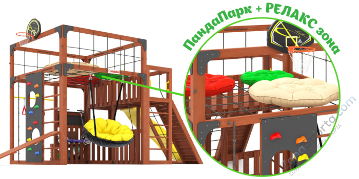 Детская площадка Савушка Куб-3 (Махагон) с подушками