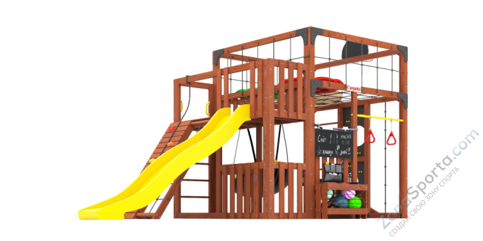 Детская площадка Савушка Куб-3 (Махагон) с подушками