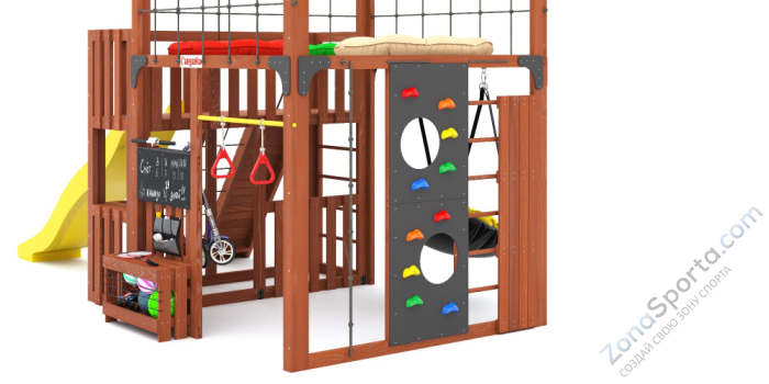 Детская площадка Савушка Куб-3 (Махагон) с подушками