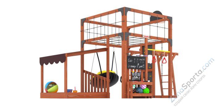 Детская площадка Савушка Куб-4 (Махагон) Детская площадка Савушка Куб-4 (Махагон)