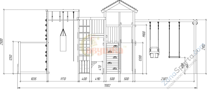 Детская площадка Савушка Мастер 3 Семейная