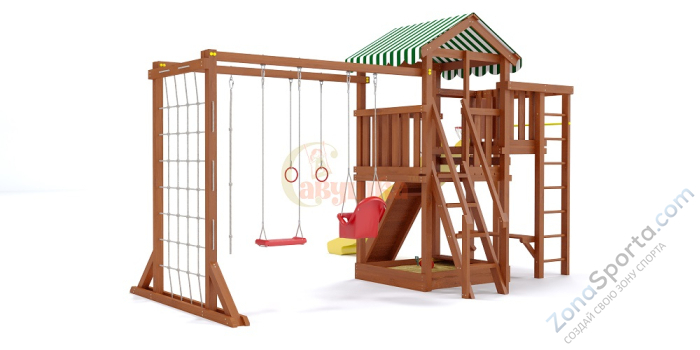 Детская площадка Савушка Мастер 4 (Махагон) Plus (горка 3 метра)