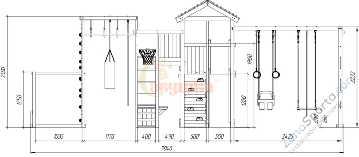 Детская площадка Савушка Мастер 4 Семейная Детская площадка Савушка Мастер 4 Семейная