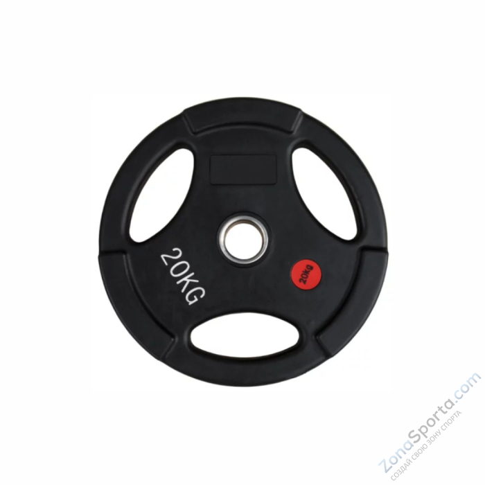 Диск обрезиненный с тремя хватами  UltraGym 25 кг  Диск обрезиненный с тремя хватами  UltraGym 25 кг