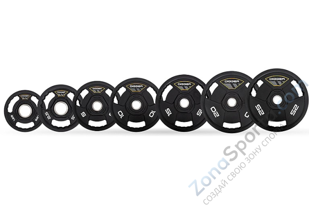 Диск олимпийский полиуретановый Hasttings HD51C3A-25 3-х хватовый 25 кг Диск олимпийский полиуретановый Hasttings HD51C3A-25 3-х хватовый 25 кг