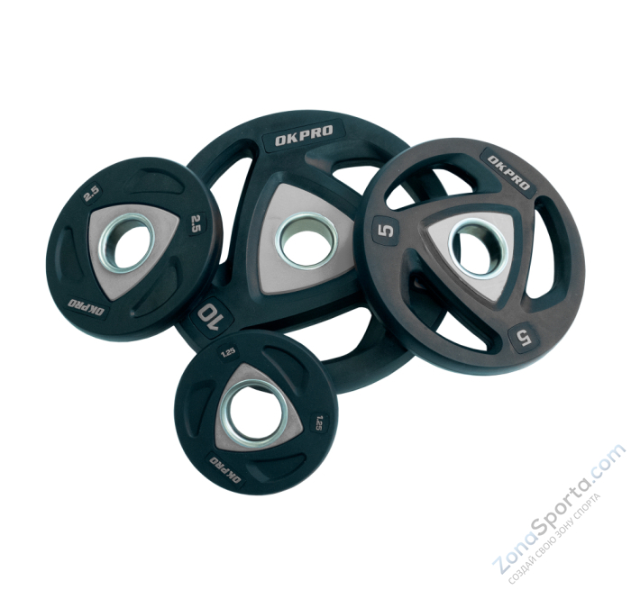 Диск олимпийский полиуретановый 15 кг OKPRO OK2037A-1500-G