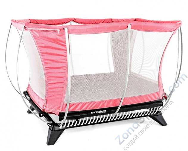 Домашний батут Springfree M18R NET с сеткой, розового цвета