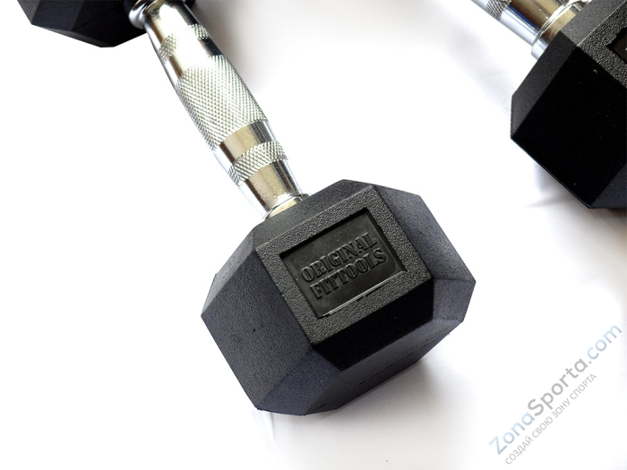 Гантель 30 кг гексагональная Original FitTools FT-HEX-30 Гантель 30 кг гексагональная Original FitTools FT-HEX-30