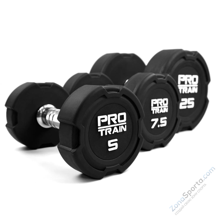 Гантельный ряд полиуретановый 2,5-40 кг Protrain DPU Гантельный ряд полиуретановый 2,5-40 кг Protrain DPU