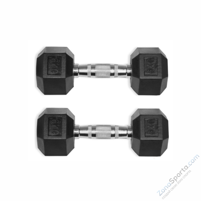 Гексагональные обрезиненные гантели UltraGym от 12,5 до 25 кг  Гексагональные обрезиненные гантели UltraGym от 12,5 до 25 кг