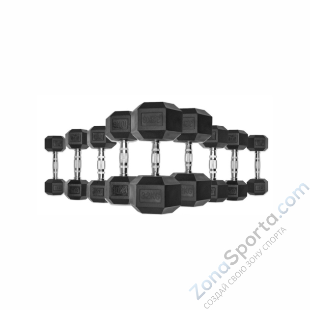 Гексагональные обрезиненные гантели от 42,5 до 50 кг UltraGym UG1013 Гексагональные обрезиненные гантели от 42,5 до 50 кг UltraGym UG1013