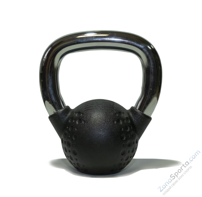 Гиря 4 кг с хромированной ручкой полиуретановая (CPU) Original FitTools