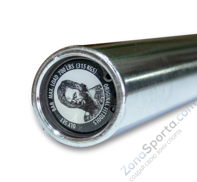 Гриф олимпийский прямой Original FitTools 86", до 315 кг, хромированный FT-OB-700LBS-CROME