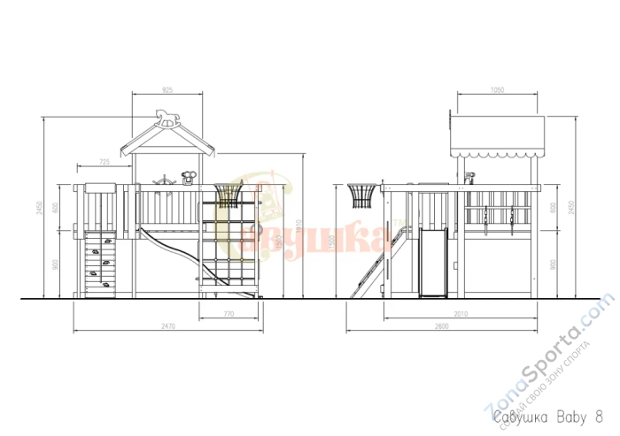 Игровой комплекс Савушка Baby 8 оливковый Игровой комплекс Савушка Baby 8 оливковый