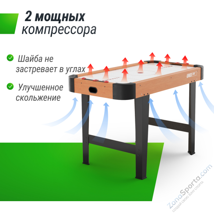 Игровой стол Unix Line Аэрохоккей (125х65 cм) Игровой стол Unix Line Аэрохоккей (125х65 cм)