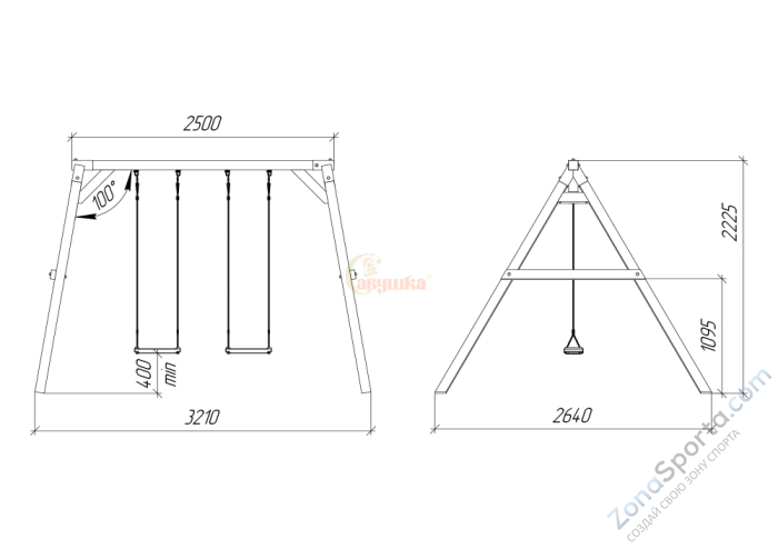 Качели Сава Black с качелями Гнездо Качели Сава Black с качелями Гнездо